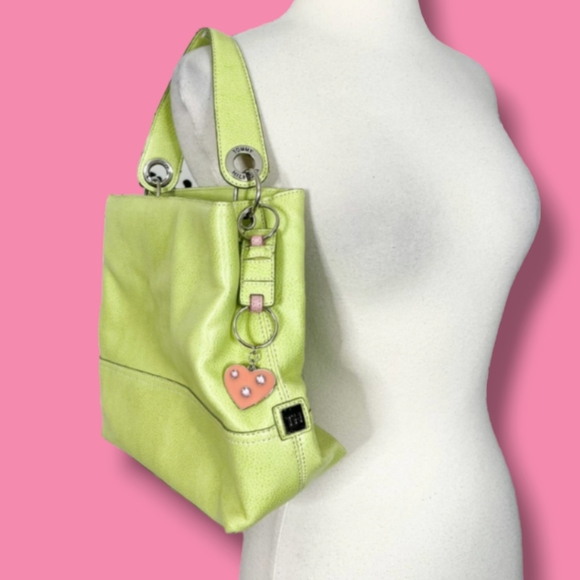 🍉EUC Leather Lime-Green Y2K Shoulder Bag by Tommy Hilfiger - Picture 4 of 12